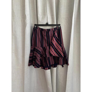 Boho Ruffle Hem Mini Skirt Size S